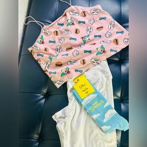 The Simpsons OUTFIT Happy Socks w White Leggings